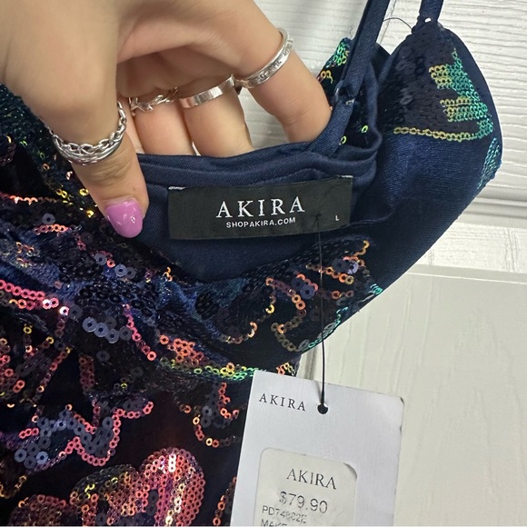 AKIRA Blue sequin dress NWT - Picture 3 of 5